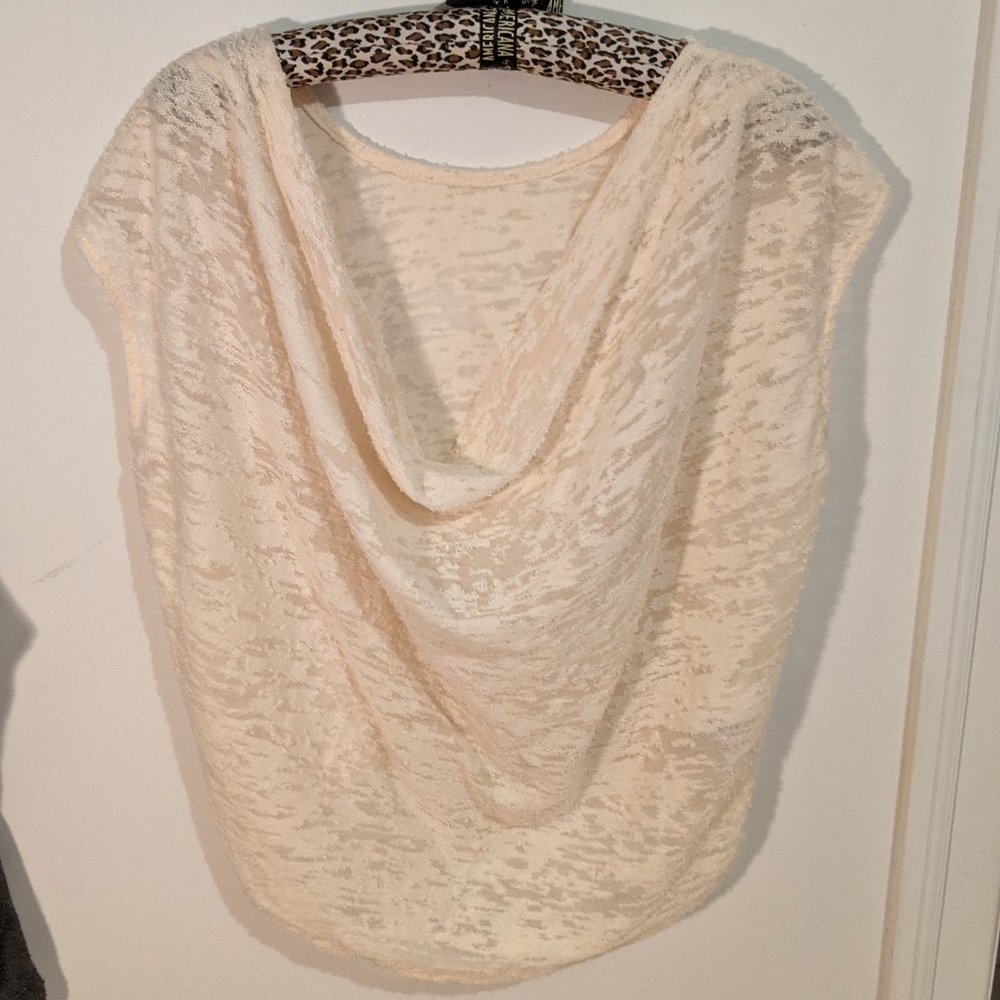 BCBG t with waterfall in the back